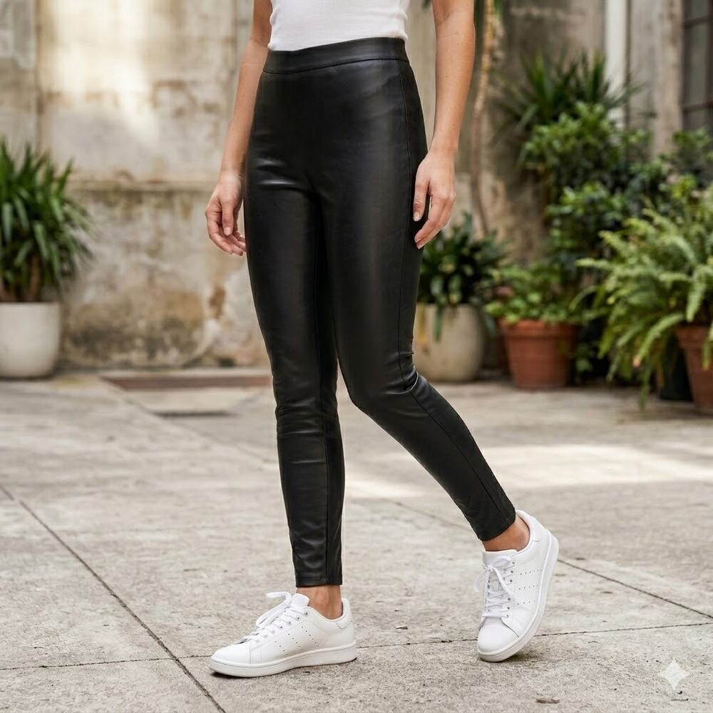 BP. Faux Leather Leggings Black High Waisted Pants Biker Moto Goth Punk Medium